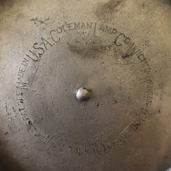 ANTIQUE 20-30’s COLEMAN Lamp Co Wichita Kansas USA Silver Fuel Base Vessel RARE - Picture 9 of 16